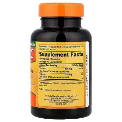Эстер С American Health Ester-C 500 мг, 120 капсул
