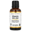 Вітамін Д3 та К2 California Gold Nutrition Vitamin D3 + K2 25 мкг (1000 МО), 30 мл