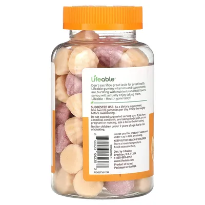 Кальцій і вітамін D3 Lifeable Calcium + Vitamin D3 для дітей з натуральним фруктовим смаком, 60 жувальних мармеладок
