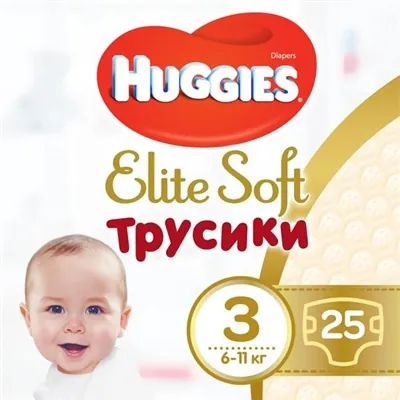Підгузки-трусики Huggies Elite Soft Pants M дитячі розмір 3, 6-11 кг, 25 шт