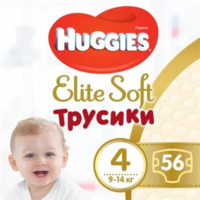 Підгузки-трусики Huggies Elite Soft Pants L дитячі розмір 4, 9-14 кг, 56 шт