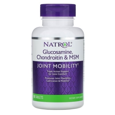 Хондропротектор Natrol Glucosamine, Chondroitin & MSM, 90 таблеток