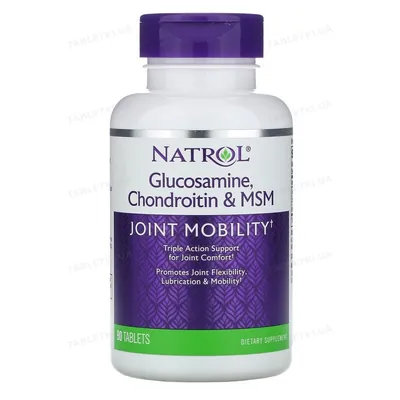 Хондропротектор Natrol Glucosamine, Chondroitin & MSM, 90 таблеток