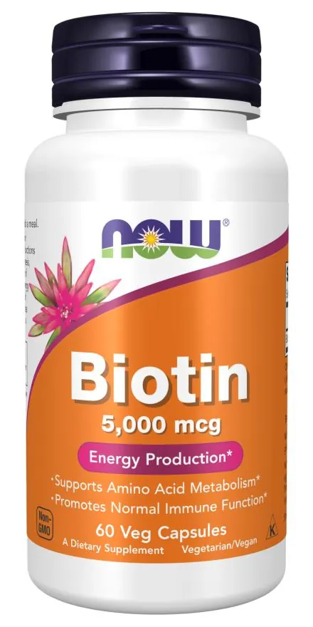 Біотин NOW 5000 мкг вег. капсули №60