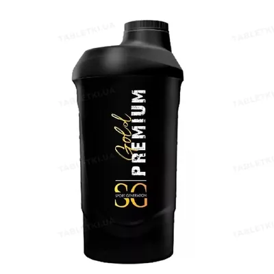 Шейкер Sport Generation Gold Premium Shaker чорний, 600 мл