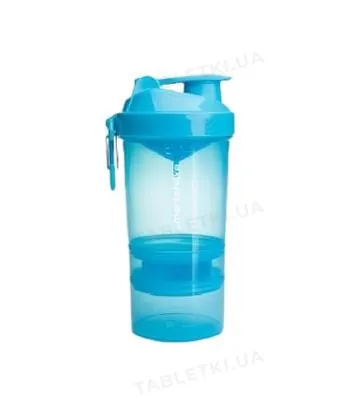 Шейкер Ronnie Coleman SmartShake Signature Series з 2 контейнерами, неоновий блакитний, 600 мл