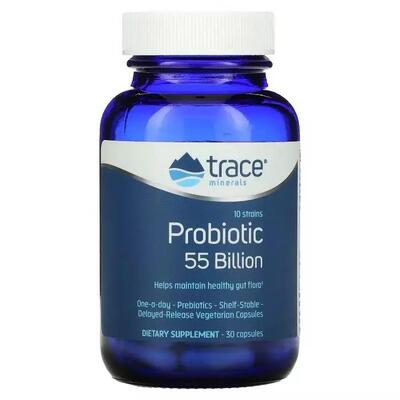 Пробиотик Trace Minerals Probiotic 55 миллиардов, 30 капсул