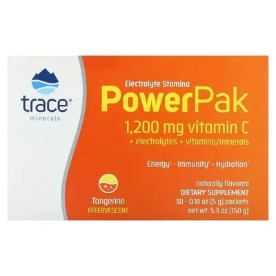 Електроліти Trace Minerals Electrolyte Stamina PowerPak зі смаком мандарина, 30 пакетів