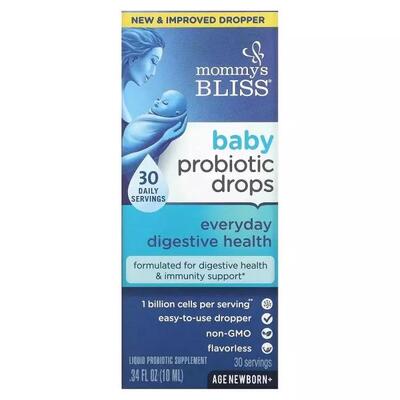 Пробиотики для новорожденных и старших Mommy's Bliss Baby Probiotic Drops в каплях, 10 мл