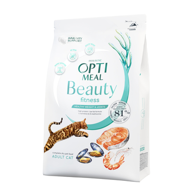 Корм сухий для дорослих кішок Optimeal Beauty Fitness на основі морепродуктів, 1,5 кг