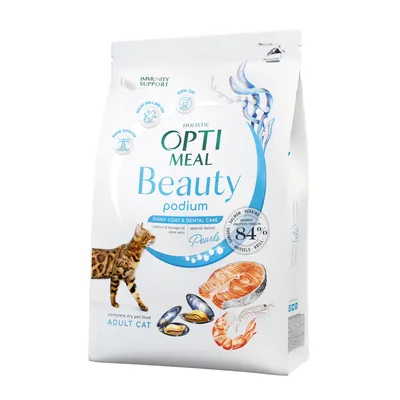 Корм сухий для дорослих кішок Optimeal Beauty Podium на основі морепродуктів, 1,5 кг