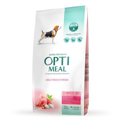 Корм сухой Optimeal для собак средних пород со вкусом индейки, 12 кг