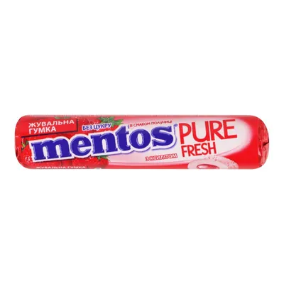 Жувальна гумка Mentos Pure Fresh з ксилітом зі смаком полуниці, 15,75 г