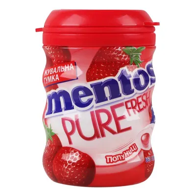 Жувальна гумка Mentos Pure Fresh зі смаком полуниці, 56 г