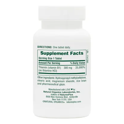 Вітамін В1 Nature's Plus Vitamin B1 300 мг, 90 таблеток