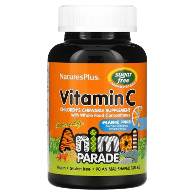 Витамин С для детей Nature's Plus Animal Parade Vitamin C без сахара, апельсин, 90 таблеток