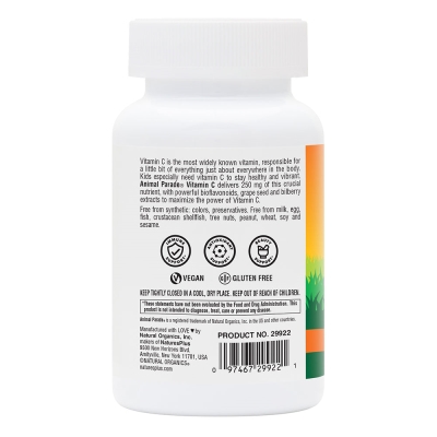 Витамин С для детей Nature's Plus Animal Parade Vitamin C без сахара, апельсин, 90 таблеток