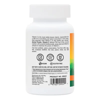 Вітамін С для дітей Nature's Plus Animal Parade Vitamin C без цукру, апельсин, 90 таблеток