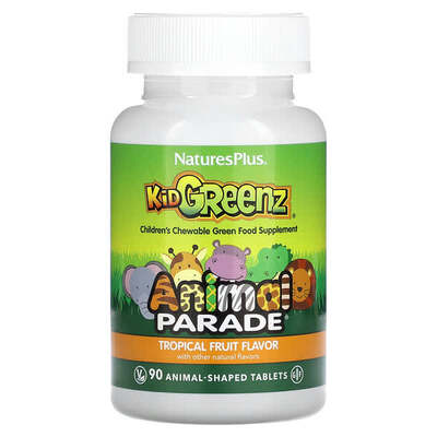 Витаминный комплекс для детей Nature's Plus Animal Parade Kid Greenz, тропические фрукты, 90 таблеток