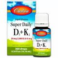 Вітаміни Carlson Labs Super Daily D3+K2 2000 МО та 45 мкг, 10.16 мл