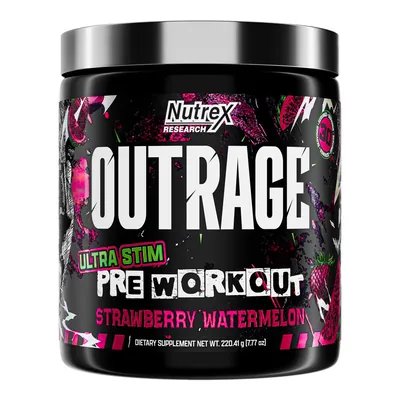 Передтренувальний комплекс Nutrex Research Outrage полуниця-кавун, 30 порцій