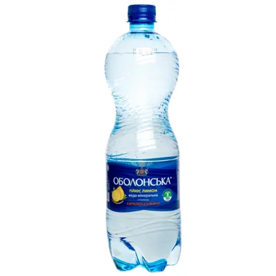 Вода мінеральна Оболонська Плюс Лимон сильногазована, 1 л