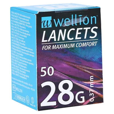 Ланцети Wellion 28G, 50 штук