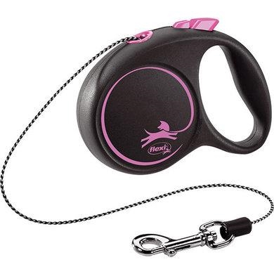 Поводок-рулетка Trixie 12246 Flexi Black Design, розовая (трос) XS 3 м, до 8 кг