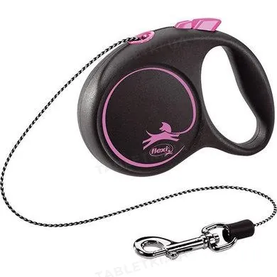 Повідець-рулетка Trixie 12246 Flexi Black Design, рожева (трос) XS 3 м, до 8 кг