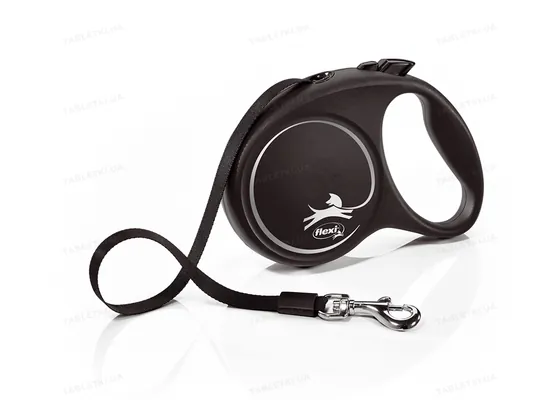 Повідець-рулетка Trixie 12361 Flexi Black Design, чорна (стрічка) L 5 м, до 25 кг