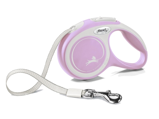 Поводок-рулетка Trixie 213306 Flexi New COMFORT, розовая (лента) XS 3 м, до 12 кг