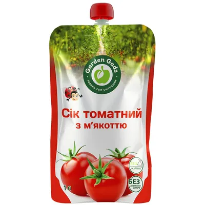 Сік Garden Gadz томатний з м’якоттю, 1 л