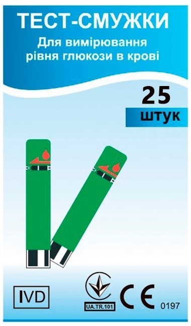 Тест-полоски Easy Touch SG119-25 для измерения уровня глюкозы в крови, 25 штук