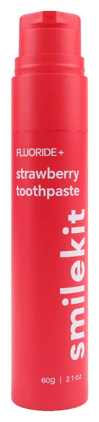 Зубна паста SmileKit Fluoride+ з фторидом та смаком полуниці, 60 г