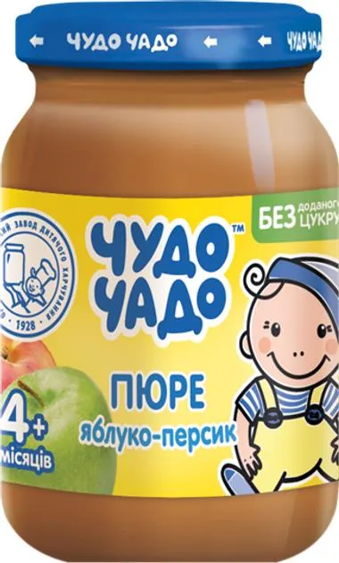 Пюре фруктове Чудо-Чадо Яблуко-персик без цукру, 170 г