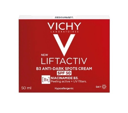 Крем-уход для лица Vichy LiftActiv B3 Anti-Dark Spots SPF50 антивозрастной для коррекции пигментных пятен и морщин, 50 мл