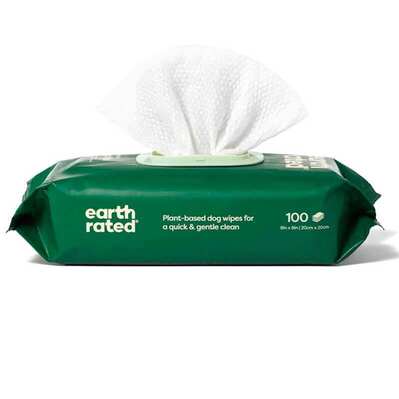Салфетки влажные Earth Rated Dog Wipes универсальные без аромата по уходу за собакой, 100 штук