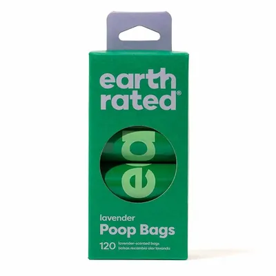 Пакети Earth Rated Poop Bags Lavender для прибирання за собакою з ароматом лаванди, 120 штук