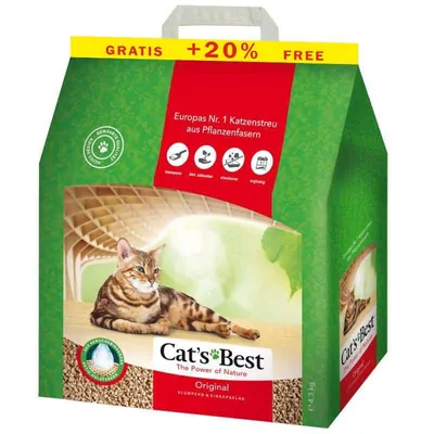 Наповнювач для котячого туалету Cat's Best Original деревний грудкуючий, 5,2 кг (10+2 л)