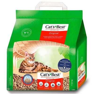 Наполнитель для кошачьего туалета Cat's Best Original деревянный комковающий, 2,1 кг (5 л)