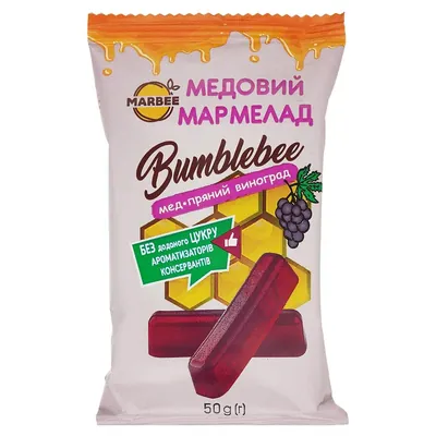 Мармелад медовий Bumblebee мед-пряний виноград, 50 г