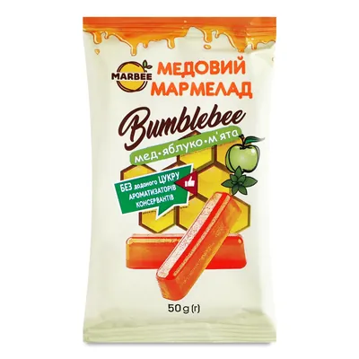 Мармелад медовий Bumblebee мед-яблуко-м'ята, 50 г