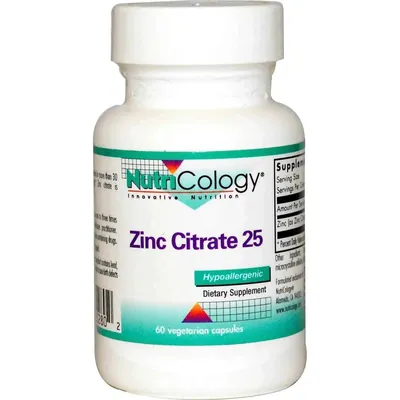 Цинк цитрат Nutricology Zinc Citrate капсули по 25 мг №60