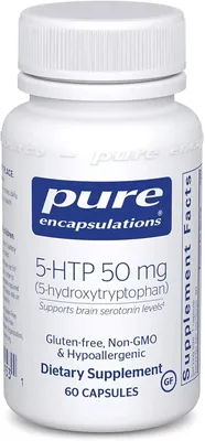 5-HTP Pure Encapsulations 5-HTP (5-гідрокситриптофан) 50 мг, 60 капсул