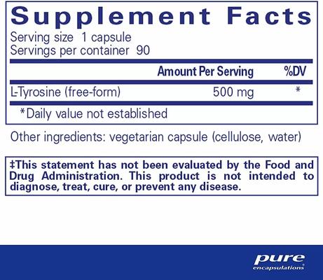 L-Тирозин Pure Encapsulations L-Tyrosine, 90 капсул