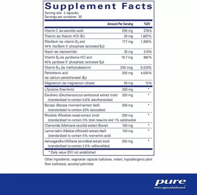 Антистресова формула Pure Encapsulations Daily Stress Formula, 90 капсул