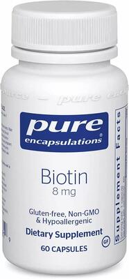Биотин Pure Encapsulations Biotin 8 мг, 60 капсул