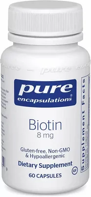 Біотин Pure Encapsulations Biotin 8 мг, 60 капсул