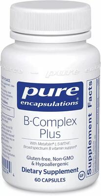 Витамины группы B Pure Encapsulations B-Complex Plus, 60 капсул