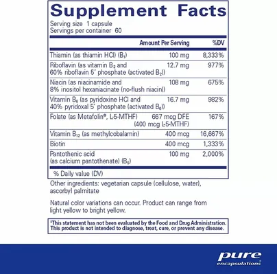 Вітаміни групи B Pure Encapsulations B-Complex Plus, 60 капсул